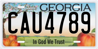 GA license plate CAU4789