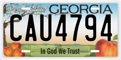 GA license plate CAU4794