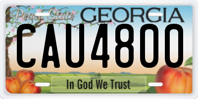 GA license plate CAU4800