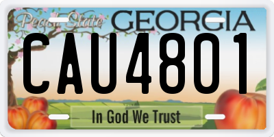 GA license plate CAU4801