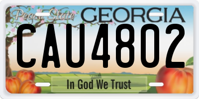 GA license plate CAU4802