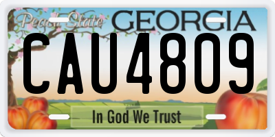 GA license plate CAU4809