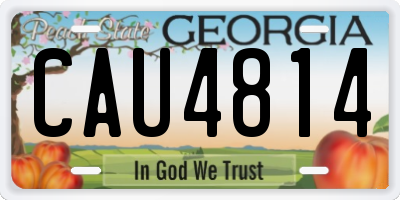 GA license plate CAU4814