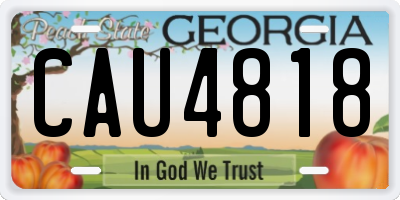 GA license plate CAU4818