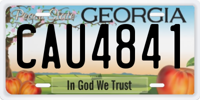 GA license plate CAU4841