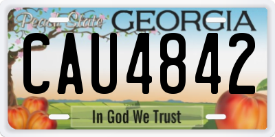 GA license plate CAU4842