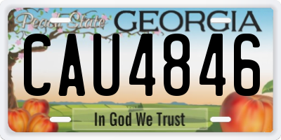 GA license plate CAU4846