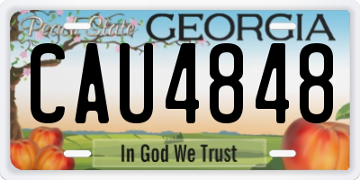 GA license plate CAU4848