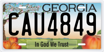 GA license plate CAU4849