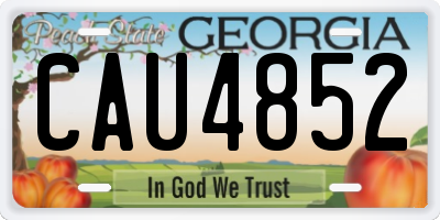 GA license plate CAU4852
