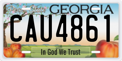 GA license plate CAU4861