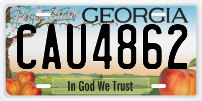 GA license plate CAU4862