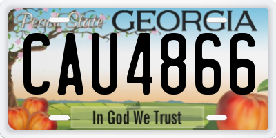 GA license plate CAU4866