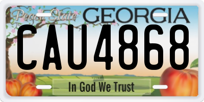 GA license plate CAU4868