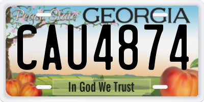 GA license plate CAU4874