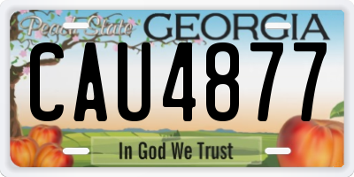 GA license plate CAU4877