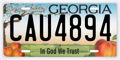 GA license plate CAU4894