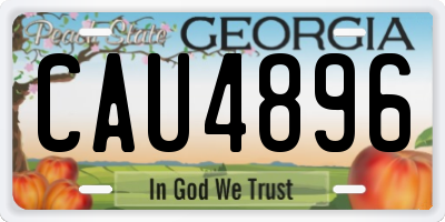 GA license plate CAU4896