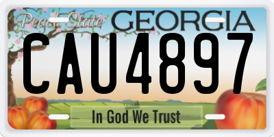 GA license plate CAU4897