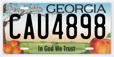 GA license plate CAU4898