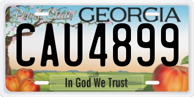 GA license plate CAU4899