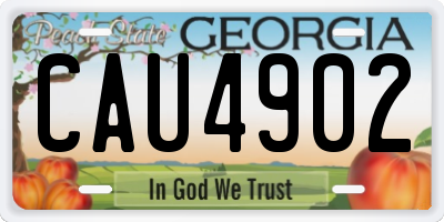 GA license plate CAU4902