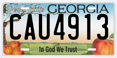GA license plate CAU4913