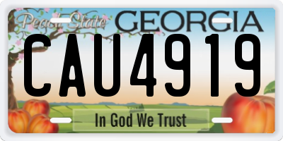 GA license plate CAU4919