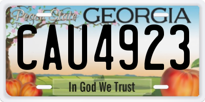 GA license plate CAU4923