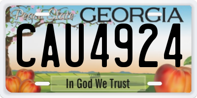 GA license plate CAU4924