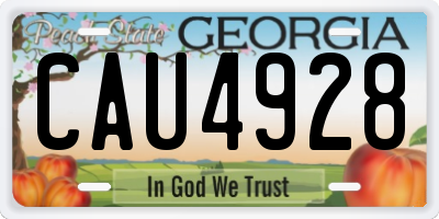 GA license plate CAU4928