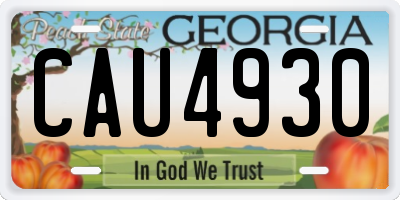 GA license plate CAU4930