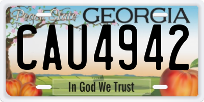 GA license plate CAU4942