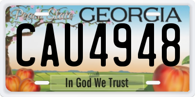 GA license plate CAU4948
