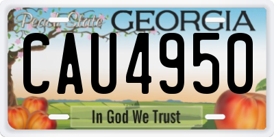 GA license plate CAU4950