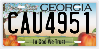 GA license plate CAU4951