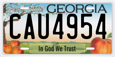 GA license plate CAU4954