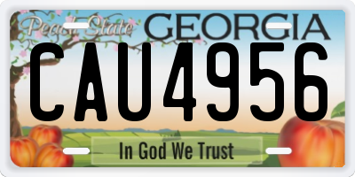GA license plate CAU4956