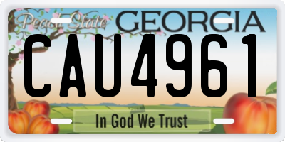 GA license plate CAU4961