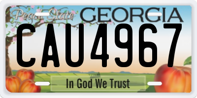 GA license plate CAU4967