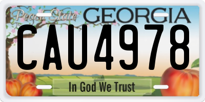 GA license plate CAU4978