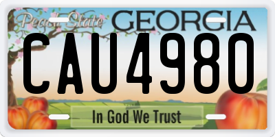 GA license plate CAU4980