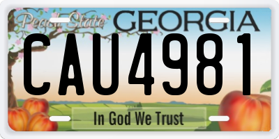 GA license plate CAU4981