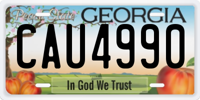 GA license plate CAU4990