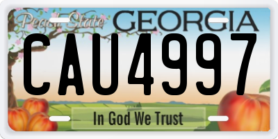 GA license plate CAU4997