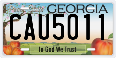 GA license plate CAU5011