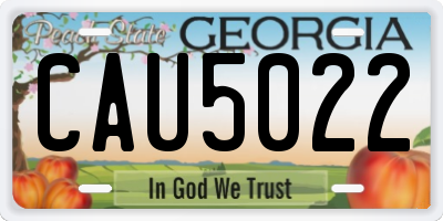 GA license plate CAU5022
