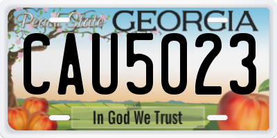 GA license plate CAU5023