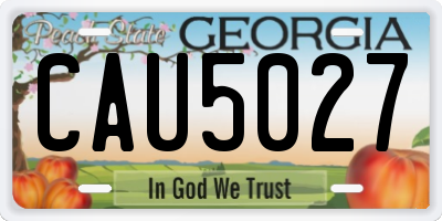 GA license plate CAU5027
