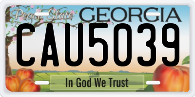 GA license plate CAU5039